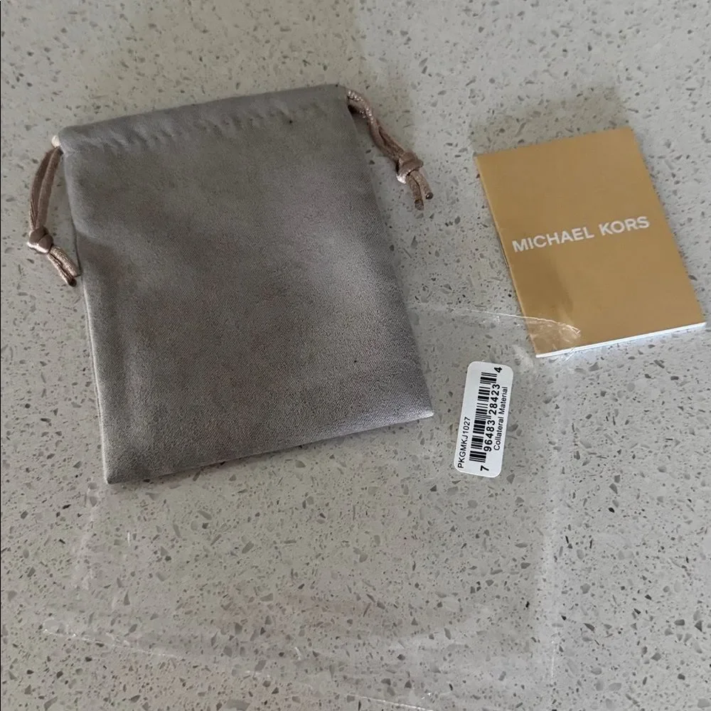 NWOT Michael Kors Brown Velvet Pouch Jewelry Bag